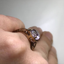 Load image into Gallery viewer, Amethyst Ring in Rose Gold. February Birthstone. 6th Anniversary. Vintage Estate Jewelry. - Scotch Street Vintage