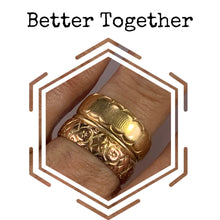 Load image into Gallery viewer, Antique 1920s Etched Rose Gold Wedding Band with Art Nouveau Design. Stacking or Thumb Ring. - Scotch Street Vintage