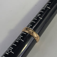 Load image into Gallery viewer, Antique 1920s Etched Rose Gold Wedding Band with Art Nouveau Design. Stacking or Thumb Ring. - Scotch Street Vintage