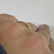 Load image into Gallery viewer, Antique 1920s Etched Rose Gold Wedding Band with Art Nouveau Design. Stacking or Thumb Ring. - Scotch Street Vintage
