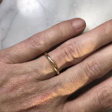 Load image into Gallery viewer, Antique 1920s Wedding Band in 18k White and Yellow Gold. Stacking Ring with Art Deco Etching. - Scotch Street Vintage