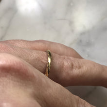 Load image into Gallery viewer, Antique 1920s Wedding Band in 18k White and Yellow Gold. Stacking Ring with Art Deco Etching. - Scotch Street Vintage