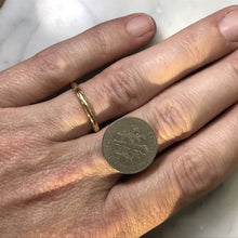 Load image into Gallery viewer, Antique 1920s Wedding Band in 18k White and Yellow Gold. Stacking Ring with Art Deco Etching. - Scotch Street Vintage