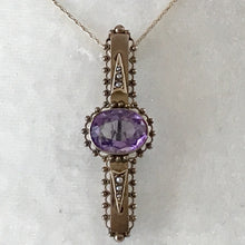 Load image into Gallery viewer, Antique Amethyst Brooch or Pendant in 9K Yellow Gold. February Birthstone. 6th Anniversary. - Scotch Street Vintage
