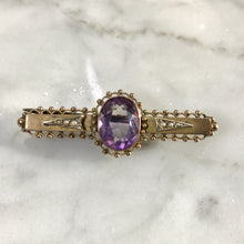 Load image into Gallery viewer, Antique Amethyst Brooch or Pendant in 9K Yellow Gold. February Birthstone. 6th Anniversary. - Scotch Street Vintage
