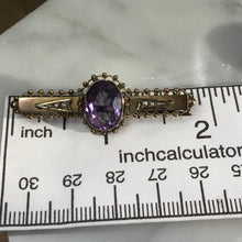 Load image into Gallery viewer, Antique Amethyst Brooch or Pendant in 9K Yellow Gold. February Birthstone. 6th Anniversary. - Scotch Street Vintage