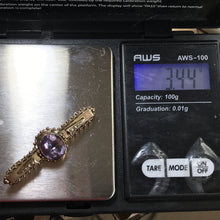 Load image into Gallery viewer, Antique Amethyst Brooch or Pendant in 9K Yellow Gold. February Birthstone. 6th Anniversary. - Scotch Street Vintage
