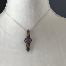 Load image into Gallery viewer, Antique Amethyst Brooch or Pendant in 9K Yellow Gold. February Birthstone. 6th Anniversary. - Scotch Street Vintage