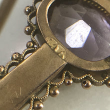 Load image into Gallery viewer, Antique Amethyst Brooch or Pendant in 9K Yellow Gold. February Birthstone. 6th Anniversary. - Scotch Street Vintage