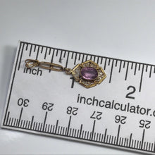 Load image into Gallery viewer, Antique Amethyst Drop Pendant set in 10K Yellow Gold. February Birthstone Estate Jewelry. - Scotch Street Vintage