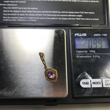 Load image into Gallery viewer, Antique Amethyst Drop Pendant set in 10K Yellow Gold. February Birthstone Estate Jewelry. - Scotch Street Vintage