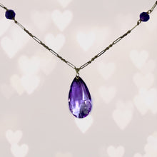 Load image into Gallery viewer, Antique Amethyst Necklace with Drop Pendant and Beads set in 14K Yellow Gold. February Birthstone. - Scotch Street Vintage