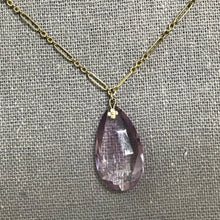 Load image into Gallery viewer, Antique Amethyst Necklace with Drop Pendant and Beads set in 14K Yellow Gold. February Birthstone. - Scotch Street Vintage