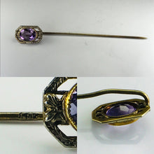 Load image into Gallery viewer, Antique Amethyst Pendant. 14K Gold Filigree. February Birthstone. 6th Anniversary. Upcycled Jewelry. - Scotch Street Vintage
