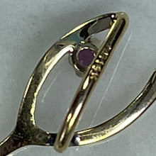 Load image into Gallery viewer, Antique Amethyst Wishbone Pendant in 14K Yellow Gold. Upcycled Repurposed Hatpin. January Birthstone. - Scotch Street Vintage