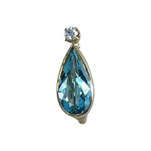 Load image into Gallery viewer, Antique Aquamarine and Diamond Pendant in 14K Yellow Gold. Repurposed Hatpin. - Scotch Street Vintage