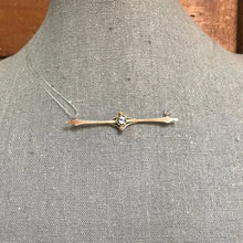 Load image into Gallery viewer, Antique Aquamarine Bar Pendant. 10K Gold. March Birthstone. 19th Anniversary. Upcycled Jewelry. - Scotch Street Vintage