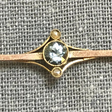 Load image into Gallery viewer, Antique Aquamarine Bar Pendant. 10K Gold. March Birthstone. 19th Anniversary. Upcycled Jewelry. - Scotch Street Vintage