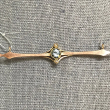 Load image into Gallery viewer, Antique Aquamarine Bar Pendant. 10K Gold. March Birthstone. 19th Anniversary. Upcycled Jewelry. - Scotch Street Vintage