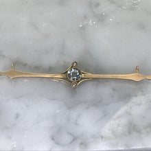 Load image into Gallery viewer, Antique Aquamarine Bar Pendant. 10K Gold. March Birthstone. 19th Anniversary. Upcycled Jewelry. - Scotch Street Vintage