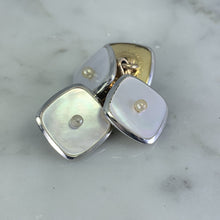 Load image into Gallery viewer, Antique Art Deco Cufflinks and Tuxedo Stud Set in Mother of Pearl. Grooms or Groomsman Gift. - Scotch Street Vintage