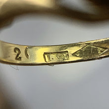 Load image into Gallery viewer, Antique Art Deco Diamond Engagement Ring in 18K Yellow Gold. Past Present and Future Trilogy Ring - Scotch Street Vintage