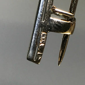 Antique Diamond Bar Pendant. 14K Gold. April Birthstone. 10th Anniversary Gift. Upcycled Jewelry. - Scotch Street Vintage