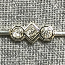 Load image into Gallery viewer, Antique Diamond Bar Pendant. 14K Gold. April Birthstone. 10th Anniversary Gift. Upcycled Jewelry. - Scotch Street Vintage