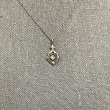 Load image into Gallery viewer, Antique Diamond Pendant. 10K White Gold Art Deco Filigree. April Birthstone. 10th Anniversary Gift. - Scotch Street Vintage