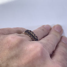 Load image into Gallery viewer, Antique Garnet Cluster Ring set in 10k Yellow Gold. January Birthstone in an Old Hollywood Glam Style. - Scotch Street Vintage