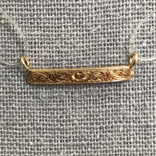 Load image into Gallery viewer, Antique Gold Bar Pendant. 14K Yellow Gold. Scroll Design. Upcycled Diaper Pin. Circa 1800s. - Scotch Street Vintage
