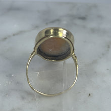 Load image into Gallery viewer, Antique Large Cameo Ring in 14K Yellow Gold Setting. Hand Carved Carnelian Shell Silhouette. - Scotch Street Vintage