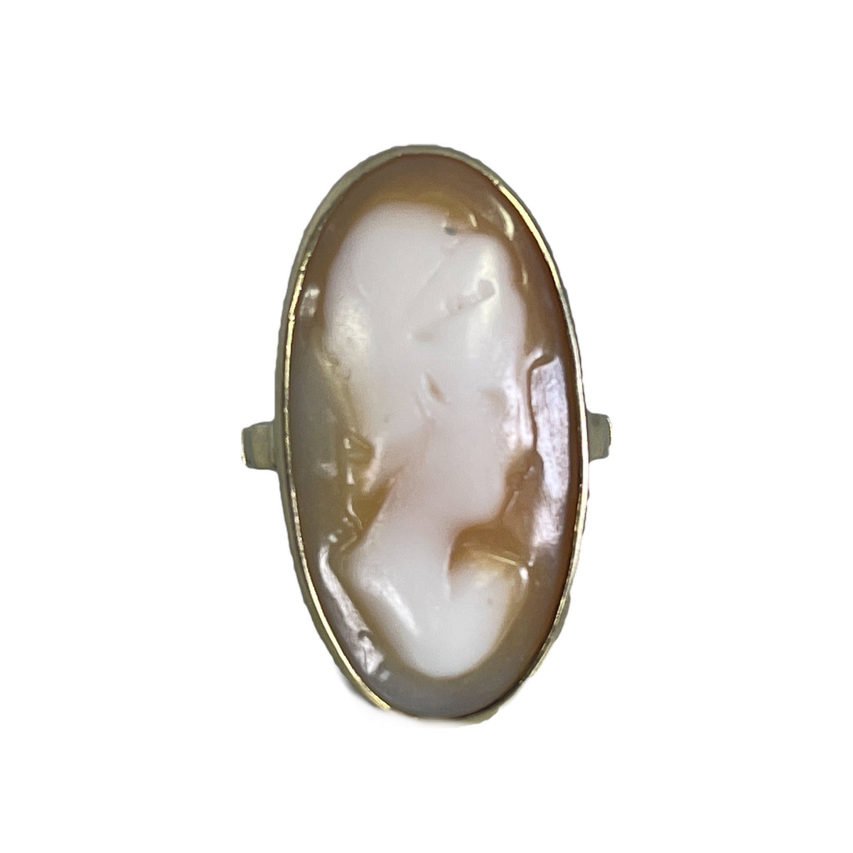 Antique 14k GP Genuine selling Shell Cameo on Traditional Orange Background Handcarved