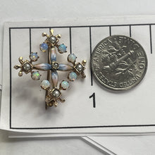 Load image into Gallery viewer, Antique Opal and Enamel Pendant or Brooch in 14k Yellow Gold Floral Design. Perfect Something Old. - Scotch Street Vintage