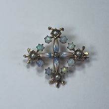 Load image into Gallery viewer, Antique Opal and Enamel Pendant or Brooch in 14k Yellow Gold Floral Design. Perfect Something Old. - Scotch Street Vintage