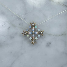 Load image into Gallery viewer, Antique Opal and Enamel Pendant or Brooch in 14k Yellow Gold Floral Design. Perfect Something Old. - Scotch Street Vintage