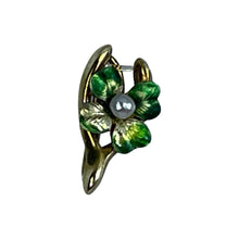Load image into Gallery viewer, Antique Pearl and Enamel Flower Pendant in a 14k Yellow Gold Setting. 1910s Art Nouveau - Scotch Street Vintage