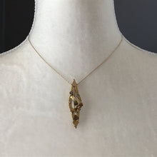 Load image into Gallery viewer, Antique Pendant or Brooch in 9k Yellow Gold with a Floral Bouquet and Bow. Repurposed Jewelry. - Scotch Street Vintage