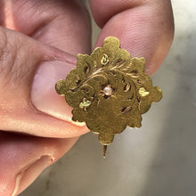 Load image into Gallery viewer, Antique Pendant or Brooch with a Seed Pearl Floral Design in 18k Gold. Repurposed Jewelry. - Scotch Street Vintage