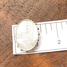 Load image into Gallery viewer, Antique Sterling Silver Brooch with Engraved River City Scene. Perfect for a Pendant. 25th Anniversary. - Scotch Street Vintage