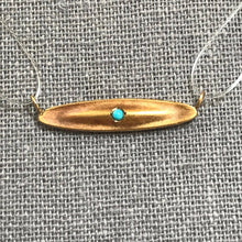 Load image into Gallery viewer, Antique Turquoise Bar Pendant. 14K Yellow Gold. December Birthstone. Upcycled Jewelry. Circa 1800s. - Scotch Street Vintage