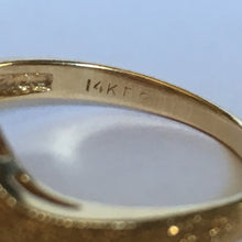 Load image into Gallery viewer, Aquamarine Engagement Ring. 14k Brushed Gold. March Birthstone. 19th Anniversary Gift. - Scotch Street Vintage