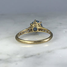 Load image into Gallery viewer, Aquamarine Engagement Ring by Crosby. 10k Yellow Gold Setting. March Birthstone. 19th Anniversary. - Scotch Street Vintage