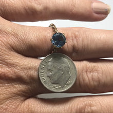 Load image into Gallery viewer, Aquamarine Engagement Ring by Crosby. 10k Yellow Gold Setting. March Birthstone. 19th Anniversary. - Scotch Street Vintage