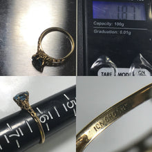 Load image into Gallery viewer, Aquamarine Engagement Ring by Crosby. 10k Yellow Gold Setting. March Birthstone. 19th Anniversary. - Scotch Street Vintage