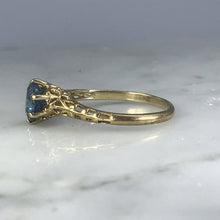 Load image into Gallery viewer, Aquamarine Engagement Ring by Crosby. 10k Yellow Gold Setting. March Birthstone. 19th Anniversary. - Scotch Street Vintage