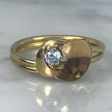 Load image into Gallery viewer, Aquamarine Promise Ring. 14k Yellow Gold. March Birthstone. 19th Anniversary Gift. - Scotch Street Vintage