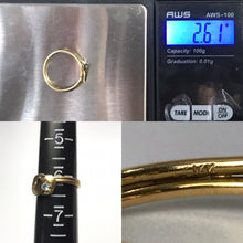 Load image into Gallery viewer, Aquamarine Promise Ring. 14k Yellow Gold. March Birthstone. 19th Anniversary Gift. - Scotch Street Vintage