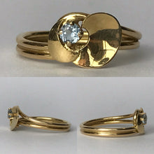 Load image into Gallery viewer, Aquamarine Promise Ring. 14k Yellow Gold. March Birthstone. 19th Anniversary Gift. - Scotch Street Vintage