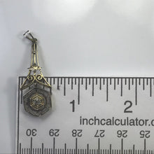Load image into Gallery viewer, Art Deco Diamond Pendant. 14K White Gold Filigree. April Birthstone. 10th Anniversary Gift. - Scotch Street Vintage